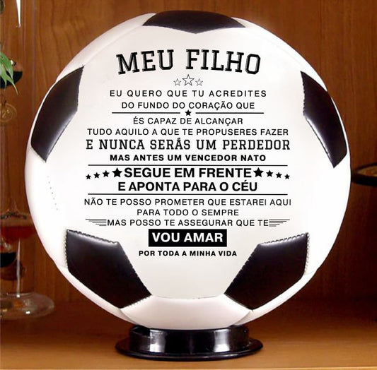 Para o meu filho - Bola de futebol única com uma mensagem especial